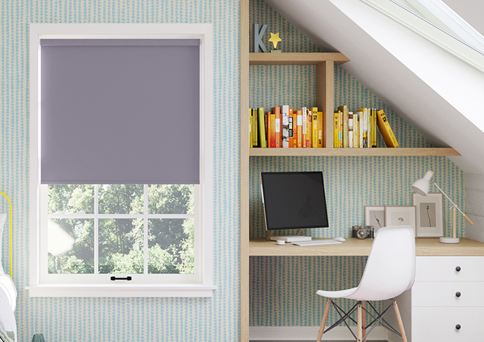 Trinity (Blackout), Lavender - Motorised Roller Blind - Image 3